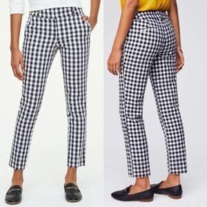 LOFT Gingham Ankle Pants in Black and White